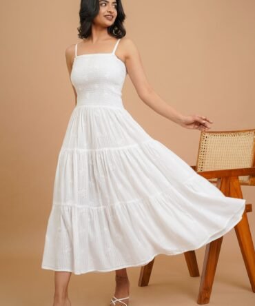 Pure Elegance Smocked Dress